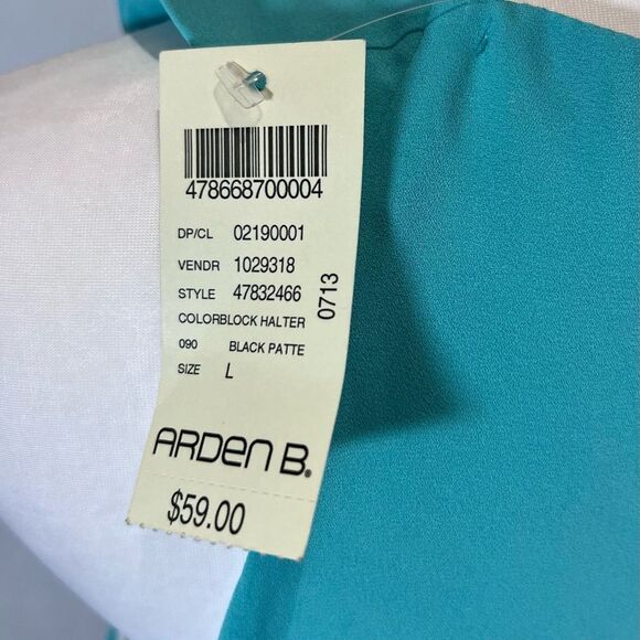 Arden B aqua black and white color block mini dress size large NWT - Picture 4 of 6